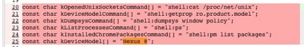 Nexus 6 and Nexus 8 names appear in Chromium code