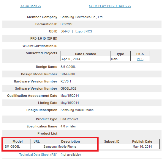 Samsung's SM-G906 gets certified for Bluetooth - Samsung Galaxy S5 Prime gets its Bluetooth certification?