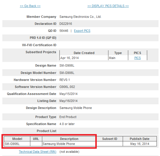 Samsung&#039;s SM-G906 gets certified for Bluetooth - Samsung Galaxy S5 Prime gets its Bluetooth certification?