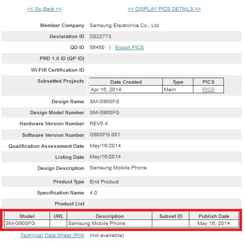 Is this the Samsung Galaxy S5 Google Play edition receiving its Bluetooth certification? - Samsung Galaxy S5 Google Play edition gets Bluetooth certified?