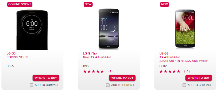 LG G3&#039;s official model number is D855 (at least in the UK)