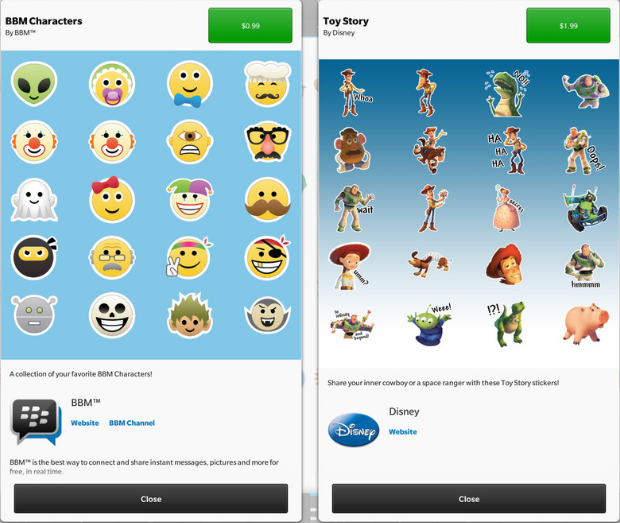 New stickers available for BBM - BBM offering Disney Toy Story stickers