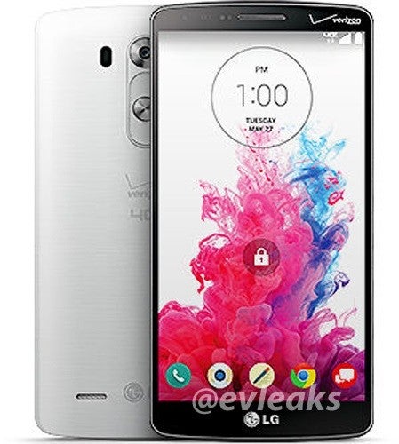 Verizon branded LG G3 press render surfaces, logos abound