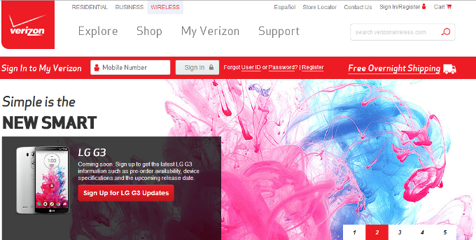 Verizon opens an LG G3 sign-up page, lists availability as &#039;coming soon&#039;