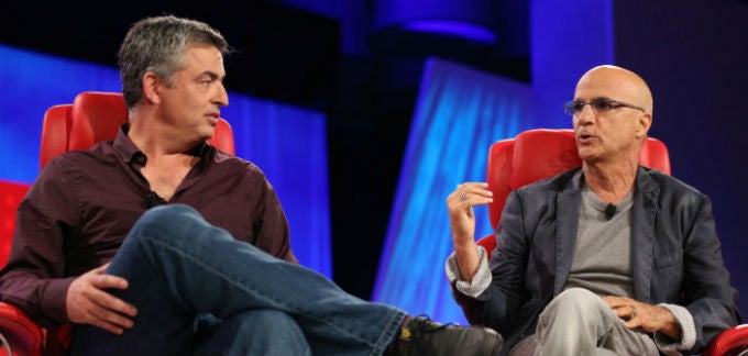 Beats co-founder Jimmy Iovine says Apple headphones are crap while sitting next to Apple's Eddy Cue