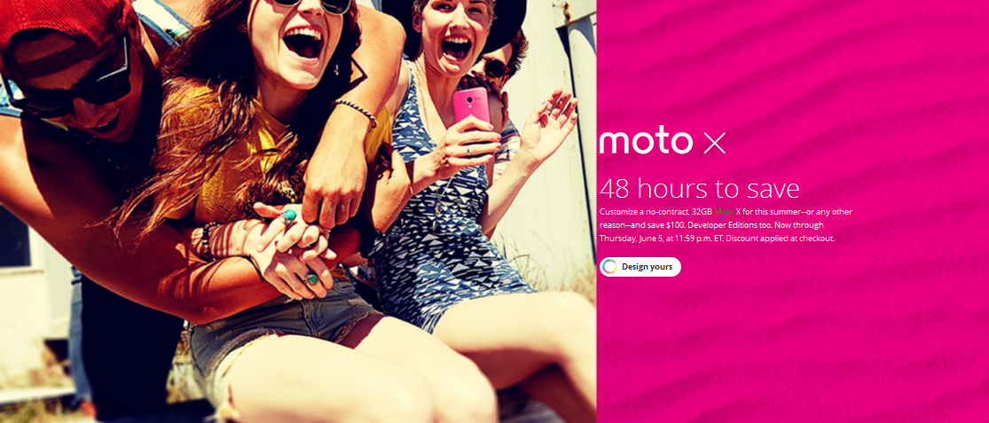 Save $100 today and tomorrow on the Motorola Moto X - Quick two day sale for the Motorola Moto X starts today, ends tomorrow