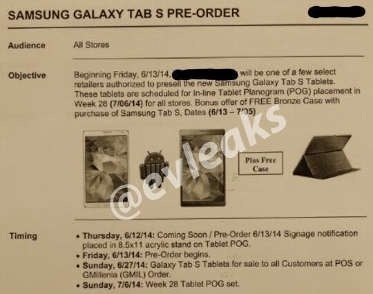 Samsung's Galaxy Tab S AMOLED slates to be launched in late June?
