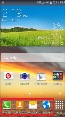 From the Samsung Galaxy S III up until now, the TouchWiz dock was fixed in Australia - Happy days in Australia! TouchWiz dock can finally be customized