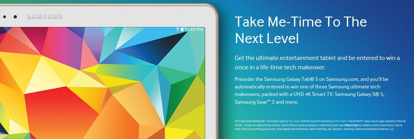 You can now win a Galaxy Tab S in the UK, or a &quot;tech makeover&quot; in the US if you pre-order Samsung&#039;s new AMOLED tablets