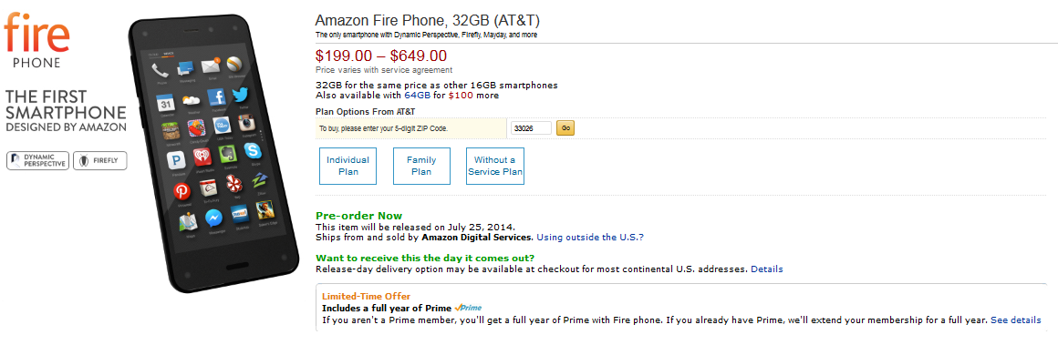 Preorder the Amazon Fire Phone now, from Amazon - Preorder the Amazon Fire Phone now; device will be shipped on July 25th