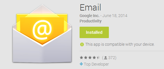 Stock Android email app now available on Google Play