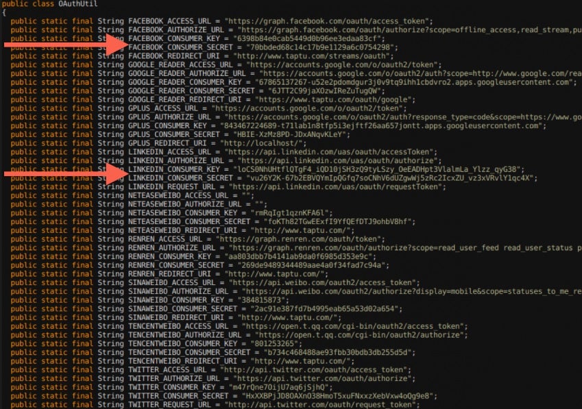 Secret keys to Android apps pose security problem for users, plus some interesting statistics