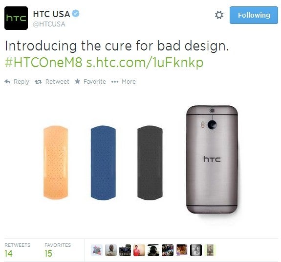 HTC indirectly suggests that Samsung's Galaxy S5 has a "bad design"