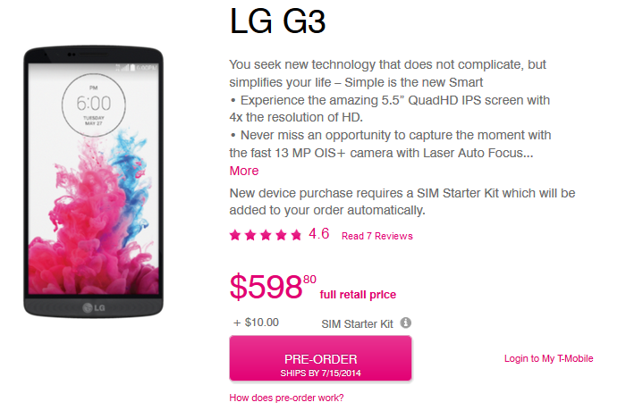 Pre-order the LG G3 from T-Mobile starting today - Pre-order the LG G3 from T-Mobile now