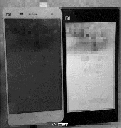 The Xiaomi Mi4, the manufacturer's unannounced new flagship model - Unannounced Xiaomi Mi4 poses for the camera in black and white