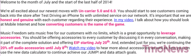 Leaked memo reveals that T-Mobile will offer EIP payment plans for accessories - Leaked memo: Starting July 20th, T-Mobile will offer EIP for accessory purchases