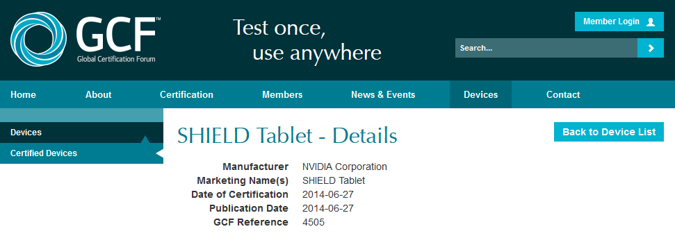 The NVIDIA SHIELD Tablet visits the GCF - NVIDIA to produce K1 powered SHIELD Tablet according to Global Certification Forum