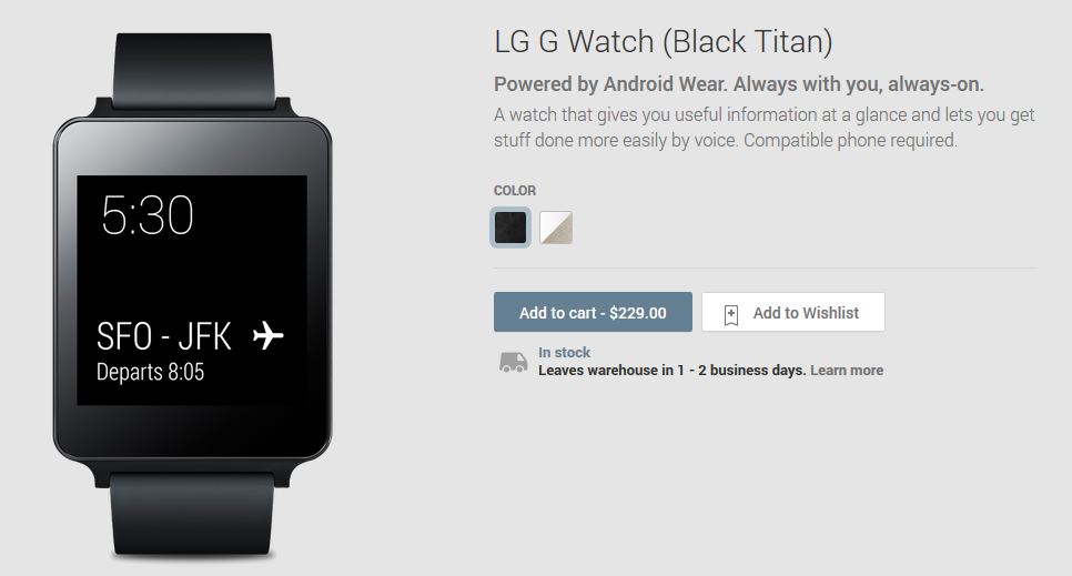 The LG G Watch has started shipping - LG G Watch ships on Wednesday, as promised