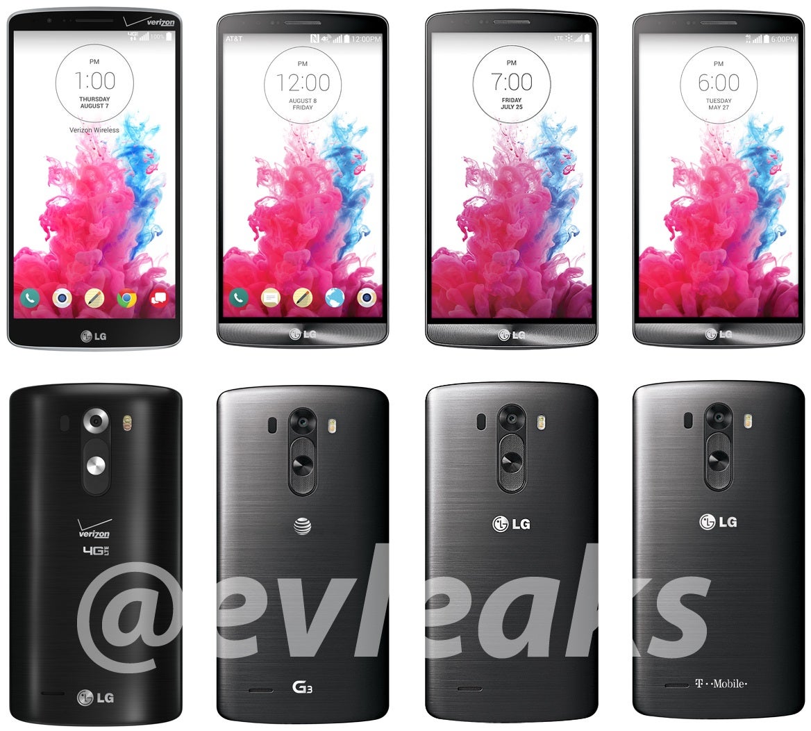 Renders of the LG G3 for all four major US carriers leak