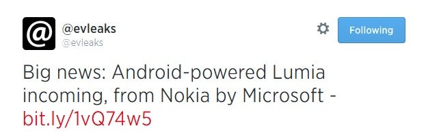 Android by Microsoft? Supposedly there is an Android powered Lumia in the works, will bear Nokia by Microsoft branding