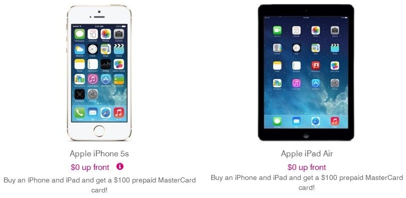 T-Mobile gives you $100 if you buy an iPhone and iPad together