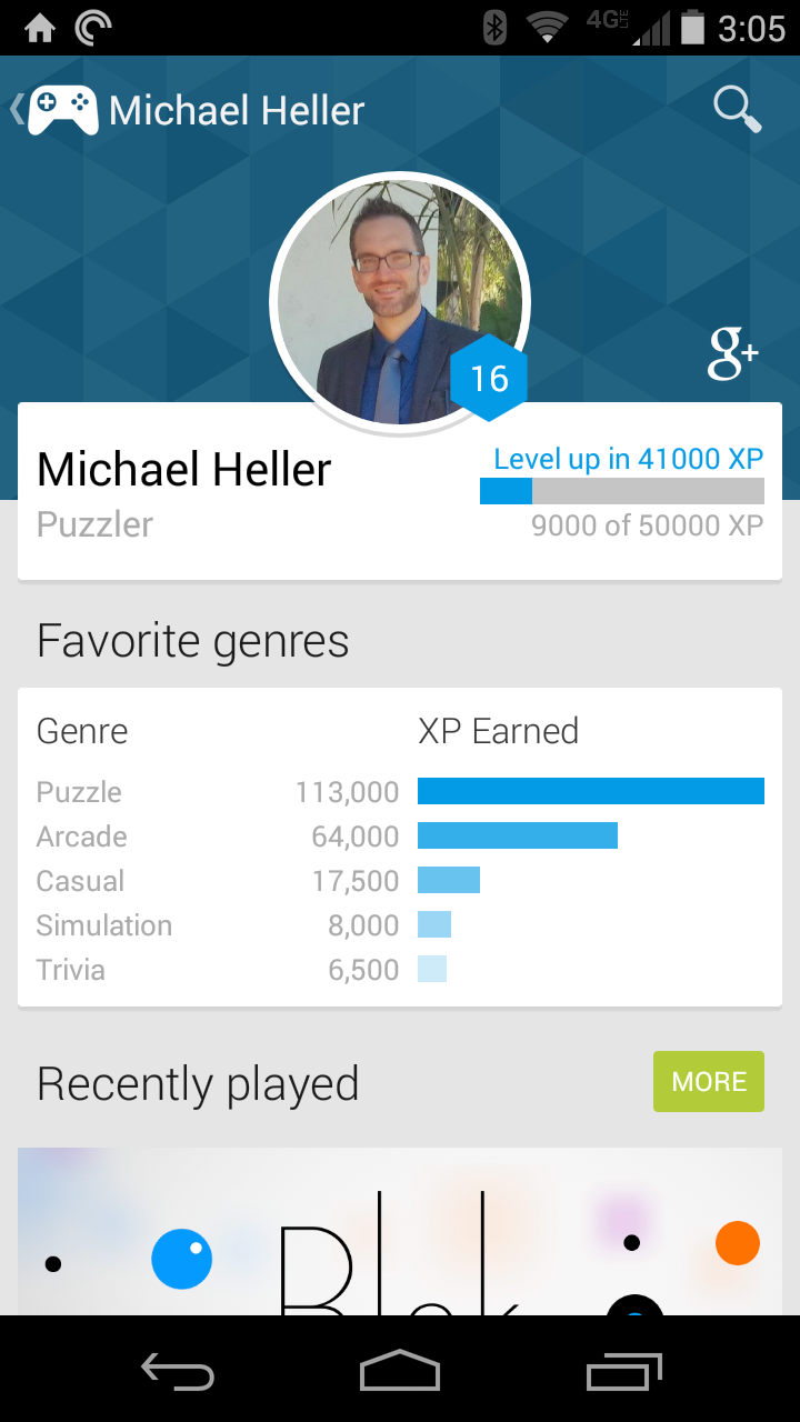 Google Play Games update adds Game Profile to track XP and quests