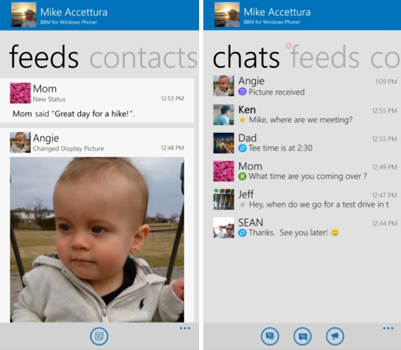 Screenshots from BBM for Windows Phone - This is what BBM for Windows Phone will look like