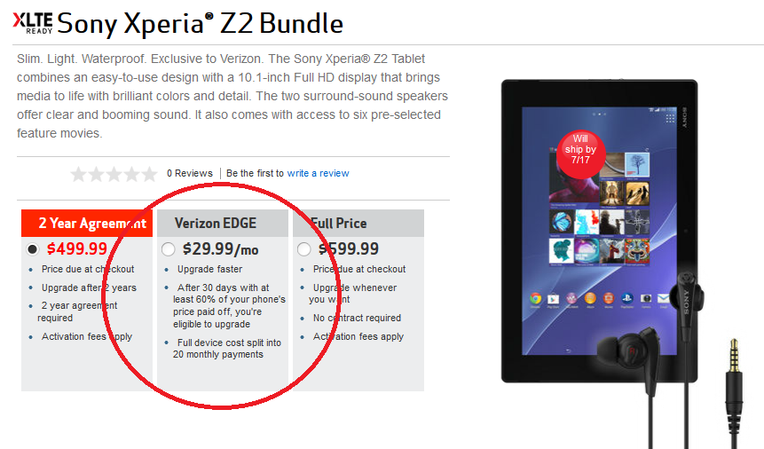 Use Verizon Edge to purchase iOS or Android tablets from Big Red - Verizon Edge plan now includes iOS and Android tablets
