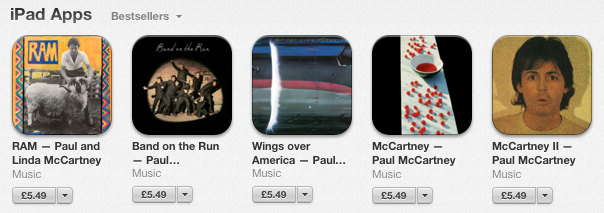 Five McCartney albums are now apps for the Apple iPad - Yeah! Yeah! Yeah! Five McCartney albums are now apps for the Apple iPad