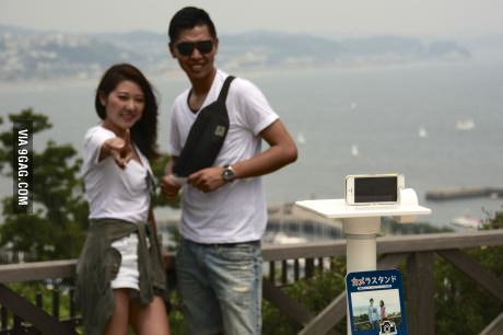 Did you know: in Japan there are stands set up for selfies