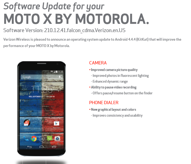 Verizon&#039;s Motorola Moto X receives Android 4.4.4 - Android 4.4.4 rolls out for Verizon&#039;s Motorola Moto X