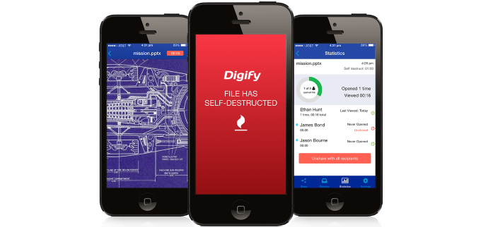 Digify lets you share files privately and self-destructably
