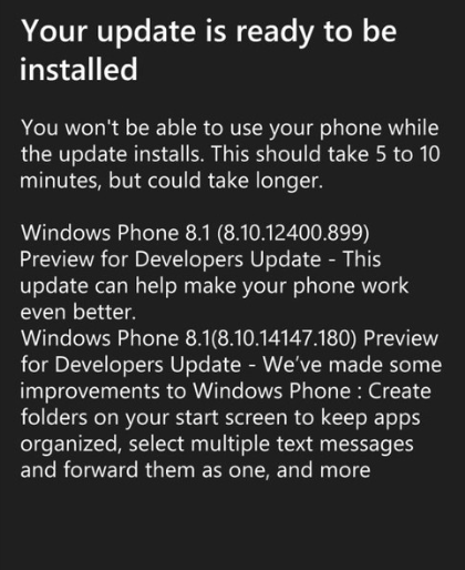 The Developer Preview for Windows Phone 8.1 Update 1 has started rolling out - Developer Preview version of Windows Phone 8.1 Update 1 is now available