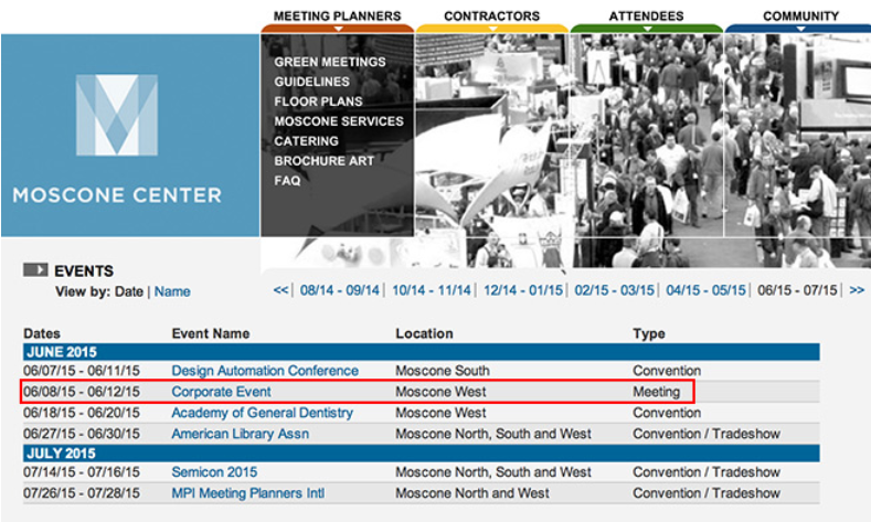 Apple&#039;s WWDC 2015 will apparently be held June 8th through June 12th, 2015 - Plan ahead: Apple&#039;s WWDC 2015 hits Moscone Center June 8th through June 12th?