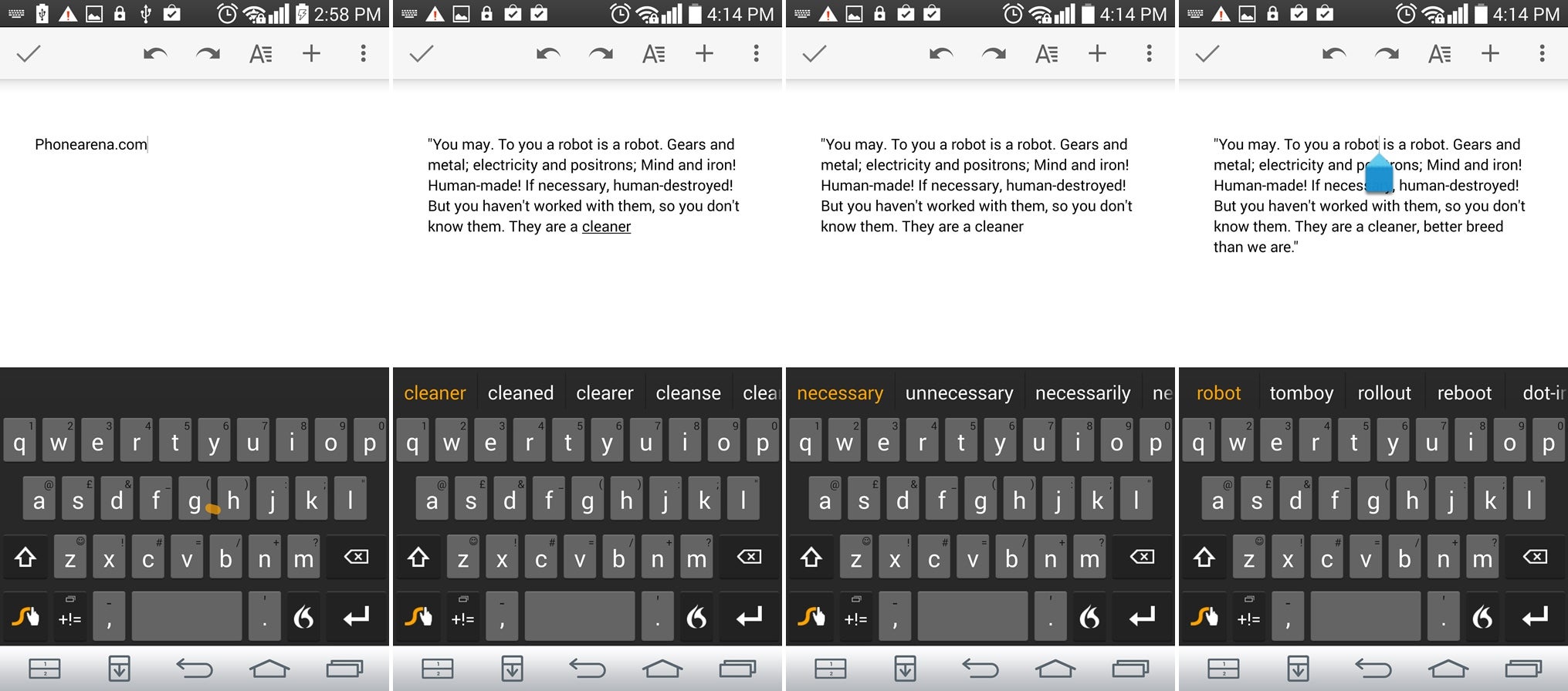 Android keyboard app shoot-out - Fleksy, Minuum, Swiftkey, and Swype battle for glory