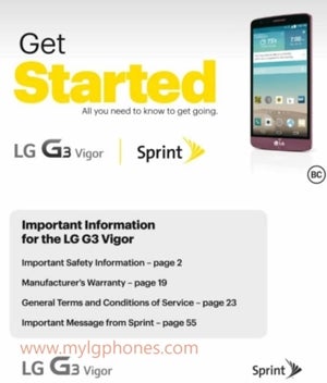 LG G3 Vigor (a G3 s variant) headed to Sprint