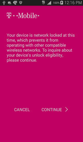 T-Mobile's app will unlock the Samsung Galaxy Avant, for now - T-Mobile's "Device Unlock" app will unlock your phone, if you have this one model