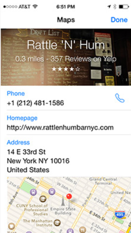 Information about businesses you call from the Maps app on iOS 8 beta 5, are found in your Phone app's Recent list - Business info from numbers you call on Maps, appear on the dialer's Recents list on iOS 8 beta 5