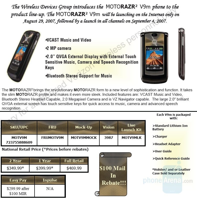 Verizon launches RAZR2 V9m next Wednesday
