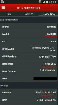 The Samsung Galaxy Note 4 visits the AnTuTu Benchmark site - Samsung Galaxy Note 4 visits AnTuTu Benchmark site