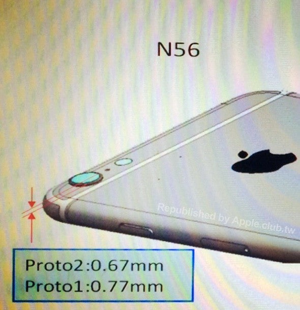 An ultrathin iPhone 6 with a protruding camera leaks in alleged CAD drawing