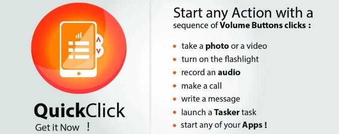 QuickClick lets you assign shortcuts to your phone's volume buttons at will