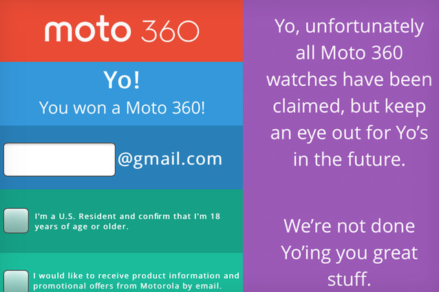 Moto 360 giveaway fails: was it Motorola or Yo&#039;s fault?