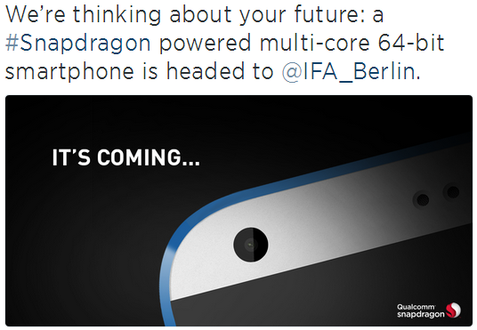 Qualcomm confirms a 64-bit Snapdragon-powered smartphone for IFA - seems to be the HTC Desire 820
