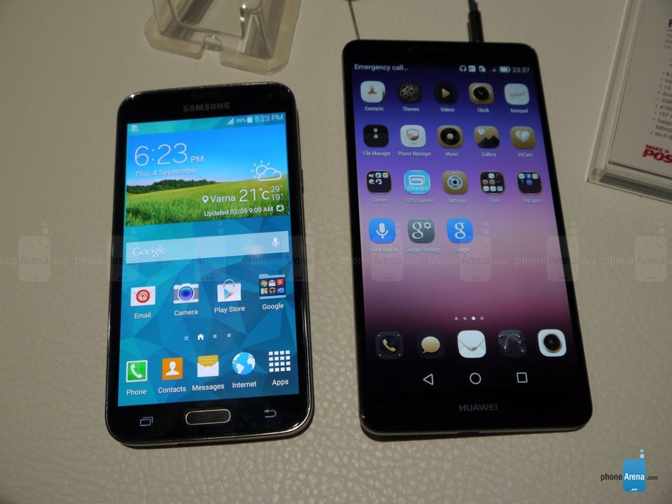 Huawei Ascend Mate 7 vs Samsung Galaxy S5 - first look - Huawei Ascend Mate 7 vs Samsung Galaxy S5: first look