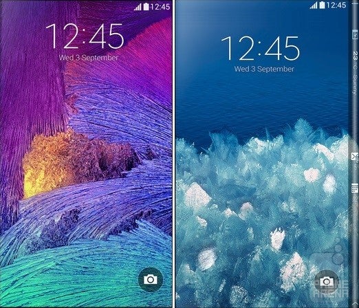 Note 4 (left) vs Note Edge (right) - Samsung Galaxy Note 4 vs Samsung Galaxy Note Edge: first look