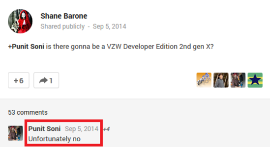 Motorola executive Soni says there will be no Moto X (2014) Developer Edition for Verizon - Soni says there will be no Motorola Moto X (2014) Developer Edition for Verizon