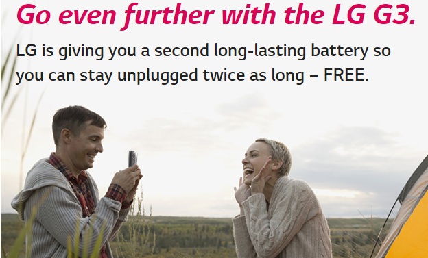 LG G3 now comes with a free extra battery and charging cradle (US only)