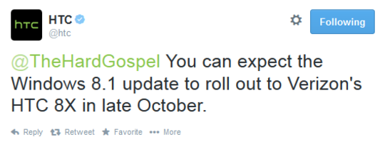 Windows Phone 8.1 for the HTC 8X is coming late next month - Windows Phone 8.1 coming to HTC 8X late next month
