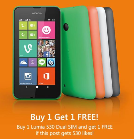 Microsoft Singapore might be offering a BOGO deal on the Nokia Lumia 530 Dual SIM - Microsoft Singapore offers BOGO on Nokia Lumia 530 Dual SIM with one big condition